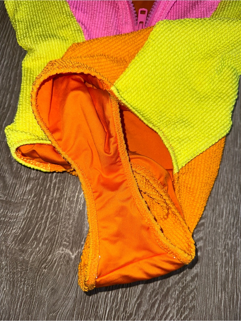 Show Me Your MuMu Colorblock Pink Yellow Orange One-Piece Swimsuit - Picture 4 of 4